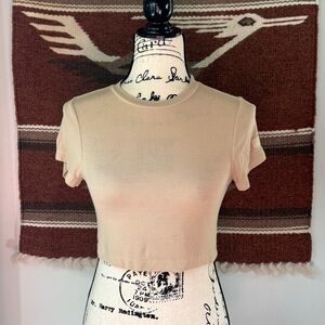 SET Active Ribbed Modal Form Crop Top in Beige